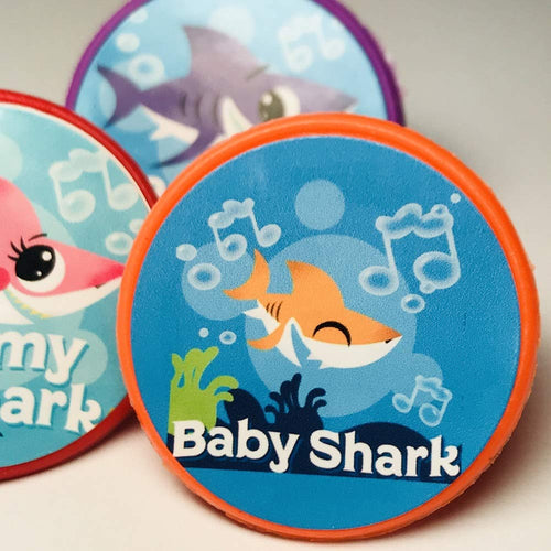 Baby Shark Cupcake Toppers Party Favors Rings - Set of 24