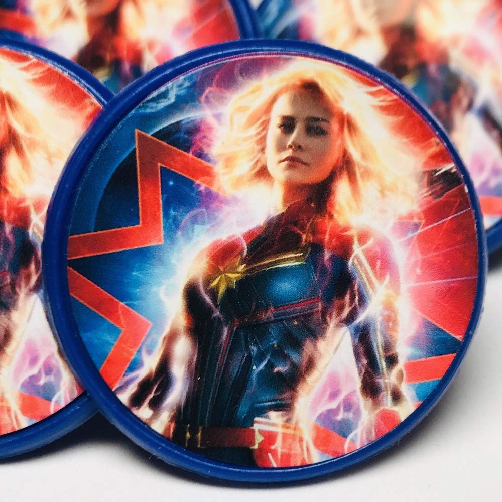 Captain Marvel Cupcake Toppers Party Favors from Blue Fox Baking