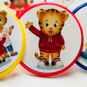 Daniel Tiger Cupcake toppers rings birthday party favors 