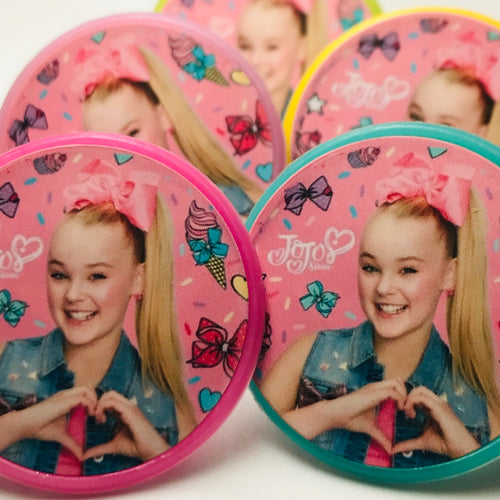 jojo siwa jo jo cupcake toppers cake decorations party favor rings birthday party supplies