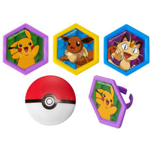 Load image into Gallery viewer, Pokemon cupcake toppers party favors cake decorations birthday party supplies